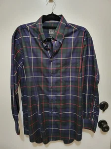 Camisa a Cuadros Azul Jos A Banks Para Hombres Talla L Ajuste A Medida Manga Larga Viajeros Cltn - Imagen 1 de 8