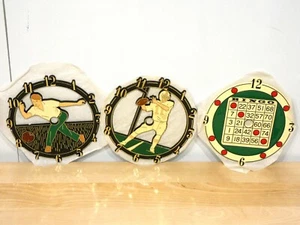 LOT of 4 VTG Ramar Plastic Clock Making Faces 1980s Sports Theme 6 Inch - Picture 1 of 5