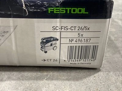 Festool 496187 Selfclean Filter Bag For CT 26, Quantity 5 New - Image 1 of 3