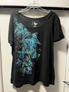 Jms Floral And Butterfly Print Y2k Woman’s Top Size 2xl  - Picture 1 of 3