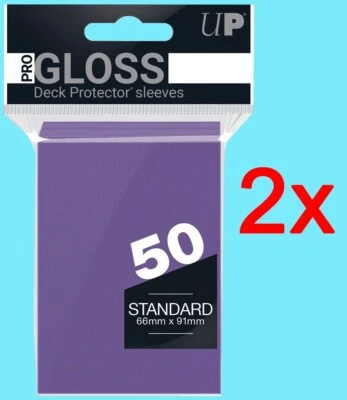 100 Ultra PRO STANDARD SIZE GLOSS PURPLE DECK PROTECTORS Card Sleeve mtg ccg tcg - Image 1 of 3