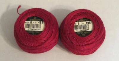 DMC Cotton Perle Thread Size 8 Needlepoint 10g France Lot of 2 - Image 1 of 4
