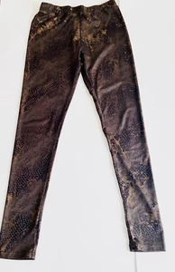 Vertigo Paris Leggings Women's Size Medium Snake Skin Pants Highwaisted Brown  - Picture 1 of 10