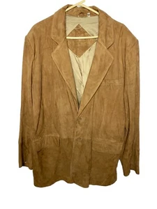 Roundtree Yorke Mens Sport Jacket Coat Blazer XL Beige 100% Goat Skin❤️ - Picture 1 of 19