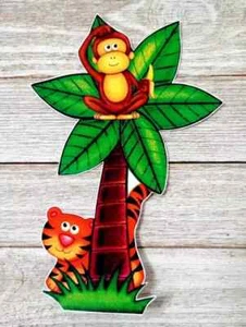 monkey jungle wall safe sticker  animal handmade 6.5 inch - Picture 1 of 2