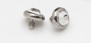 Pick 1 Size 14G Clear CZ GEM STONE STEEL MICRO DERMAL ANCHOR HEAD Skin Piercing - Picture 1 of 1