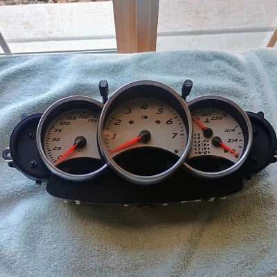 PPORSCHE BOXSTER S приборной панели «ноль» миль Серебряный лицевые панели отделки кольцо - Изображение 1 из 4