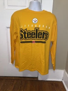 PITTSBURGH STEELERS VTG Shirt Long Sleeve Men’s LARGE NFL TEAM APPAREL AFC NORTH - Picture 1 of 5
