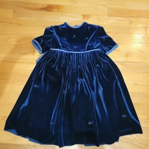Boutique Lesy by Lisetta Corsi Girls Dress Sz 4T Blue Velvet made in Italy EXC - Picture 1 of 4