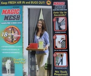 HANDS FREE SCREEN DOOR BUG INSECT FLY FREE CURTAIN MAGNETIC CONTROL FASTENING - Picture 1 of 2