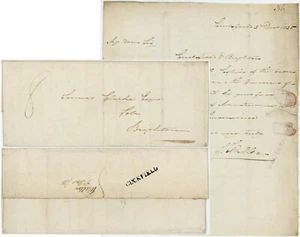 1835 LETTER SIGNED WALLER SUSSEX CUCKFIELD ONE LINE HANDSTAMP 8d PAID - Picture 1 of 4