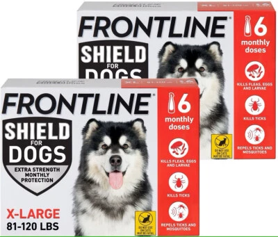 Frontline Shield para perros | XL | Rojo | 81-120 libras | 12 dosis Foto 1 de 4