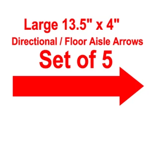 5 GRANDES flechas direccionales de piso calcomanías de vinilo supermercado venta al por menor negocio esencial - Imagen 1 de 2