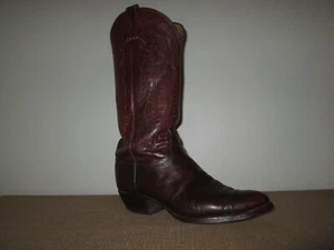 Stivali da cowboy western vintage da uomo TONY LAMA in pelle marrone scuro #6367 taglia 9 - Foto 1 di 9