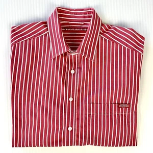 R M WILLIAMS Stockyard Red/White Striped Long Sleeve Button-Up Shirt - Size L - Picture 1 of 12