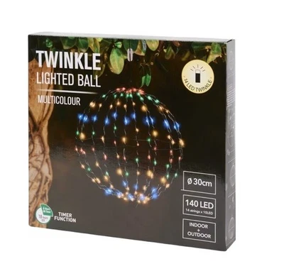 LED Drahtkugel Leuchtkugel 30 cm 140 LED Mehrfarbig faltbar  INNEN und AUßEN NEU - Bild 1 von 3