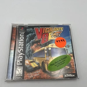 Vigilante 8 Sony PlayStation 1, 1998 PS1 Complete Black Label Tested Damage Case - Picture 1 of 12