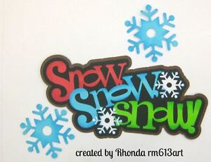 Snow Winter paper piecing title premade scrapbook page3D DIE CUT BY Rhonda 