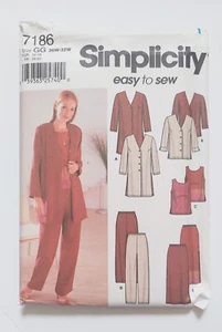 Simplicity 7186 Women's Jacket 2 Lengths Top Skirt Pants SZ 26W-32W 2002 Uncut - Picture 1 of 5