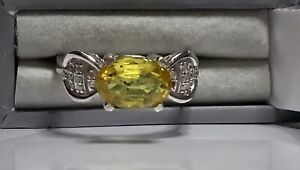 1.70 Natural YELLOW SAPPHIRE Ring - Sterling Silver 925 - Size N