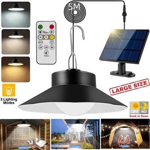 40LED Solar Pendant Hanging Light Dimmable Indoor Outdoor Garden Yard Shed Lamp - Picture 1 of 6