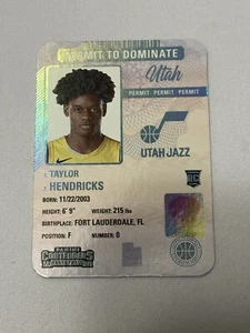 2023-24 Panini Contenders Permit to Dominate Case-Hit Taylor Hendricks RC - Picture 1 of 2