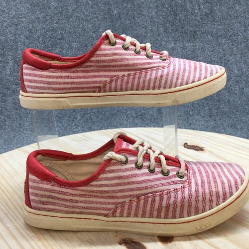Scarpe UGG Australia donna 7 5 Eyan II sneakers basse a righe tela rossa
