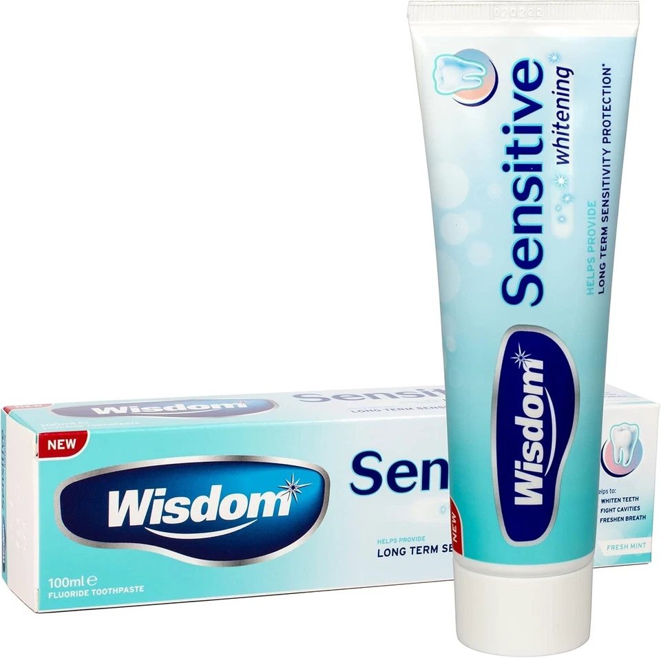 Wisdom Sensitive Whitening Toothpaste Fresh Mint 100ml X 4 - Image 1 of 1