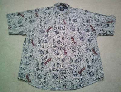 Vintage Gant Salty Dog Button Up Shirt Mens Large Beige Fishing Poles - Image 1 of 4