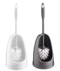 Toilet Brush and Holder Set Plastic Bathroom Accessories Cleaning Freestanding - Picture 1 of 14