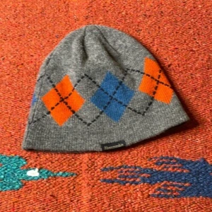 Abercrombie & Fitch Argyle Gris Azul Naranja Lana Algodón Gorro De Colección Sombrero - Imagen 1 de 4