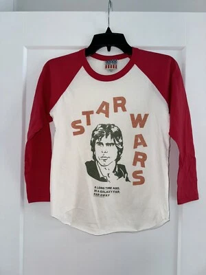Camisa Star Wars Han Solo Niños Manga 3/4 Grande 10 Comida Chatarra Marca Hecha en EE. UU. Foto 1 de 4