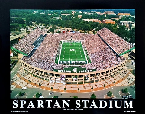 Michigan State Spartans Football SPARTAN STADIUM Aerial View 22x28 POSTER Print Cover