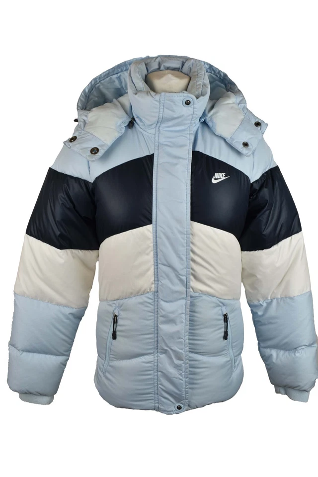 NIKE Blue Padded Jacket size XS Womens Full Zip Hooded Warm Winter Retro - Image 1 of 4