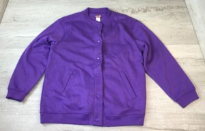 Vintage Tudor Court Button Up Sweatshirt Purple 80s Grandma Jacket Women’s PM - Picture 1 of 17