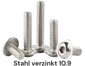 Linsenkopfschraube Stahl verzinkt 10.9 ISO 7380-2 M4 - M10 Flansch Bund ISK - Bild 1 von 1