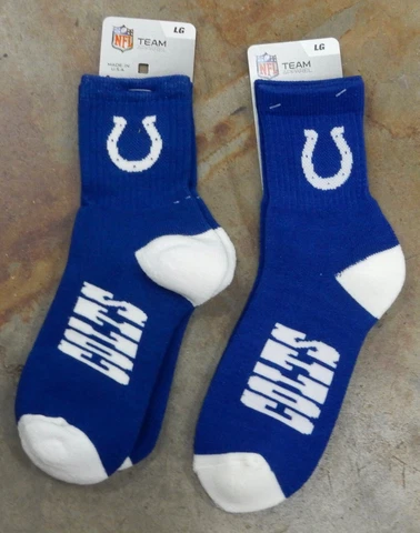 2 Pack NFL Indianapolis Colts Socks Gift Set Blue White 501 Crew Short Large Cover