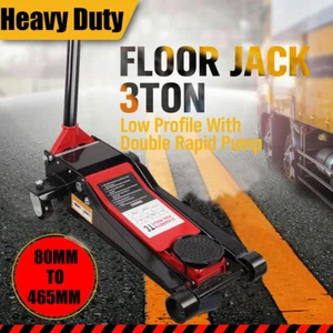 3T Tonne Low Profile Car Trolley Floor Jack Workshop Garage Hydraulic Black Jack - Picture 1 of 13