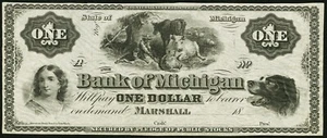Marshall, MI - Banco de Michigan $1 18__ *Resto crujiente sin circular!* - Imagen 1 de 2