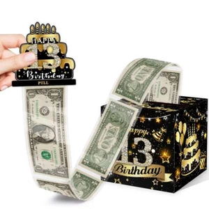 Birthday Money Box for Cash Gift Pull Surprise Box Explosion Gift for Boys Gi... - Picture 1 of 7