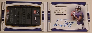 2018 Panini National Treasures Lamar Jackson RC Auto Patch Jumbo TAG #4/5 Ravens - Zdjęcie 1 z 3