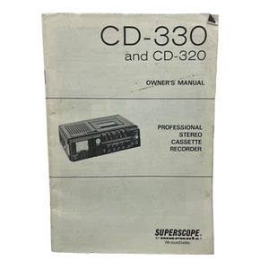 Superscope CD-330 & 320 Owners Manual Instructions Stereo Cassette Recorder - Picture 1 of 1