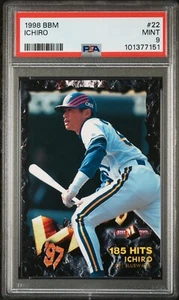1998 BBM ICHIRO SUZUKI PSA 9 MINT - 185 Hits Bluewave Orix LOW POP 20 HOF - Picture 1 of 2