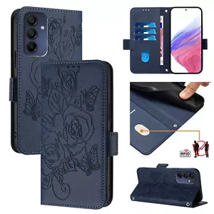 Emboss Rose Leather Card Wallet Bag Stand Case Cover Hot Women For Various Phone - Picture 1 of 24