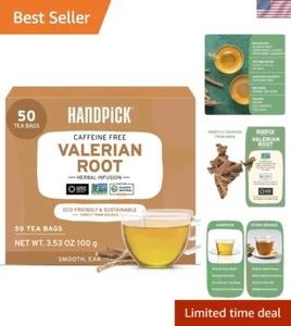 50 Count Valerian Root Tea Bags | Non-GMO, Caffeine-Free Herbal Infusion - Picture 1 of 11