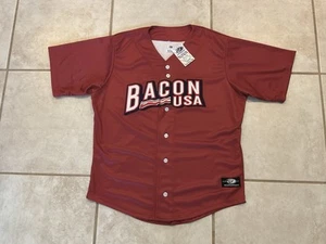 Lehigh Valley Ironpigs Bacon USA Baseball Jersey OT Sports Men’s Large New NWT - Picture 1 of 6