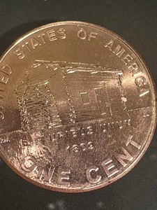 2009 P Lincoln Cent - Lincoln Log Cabin Die Break Error UNC - Picture 1 of 21