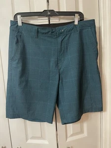 George Men's Hybrid Swim Trunks Shorts Size 34 Teal Color 9" Inseam EUC - Picture 1 of 6
