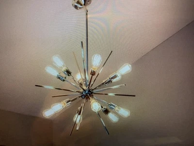 All Modern 'Sputnik' 12 Light Chandelier Pendant Polished Nickel 27" x 30" - Image 1 of 4
