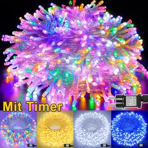 LED Lichterketten Strom Außen Innen Garten Party Hochzeit Weihnachts Beleuchtung - Bild 1 von 40